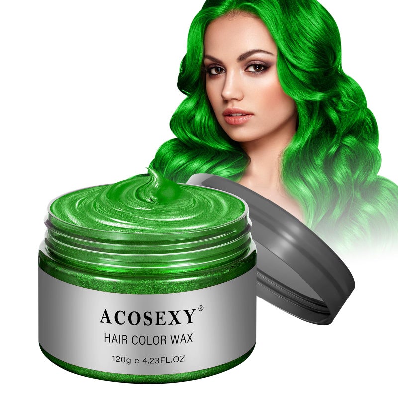 Acosexy صبغة شعر خضراء أكوسكسي، جل كريمي قوي للشعر طبيعي، صبغة شعر، كريم طين تسريحة شعر فوري للحفلات، كوسبلاي، تنكر وغيرها. - Image 1
